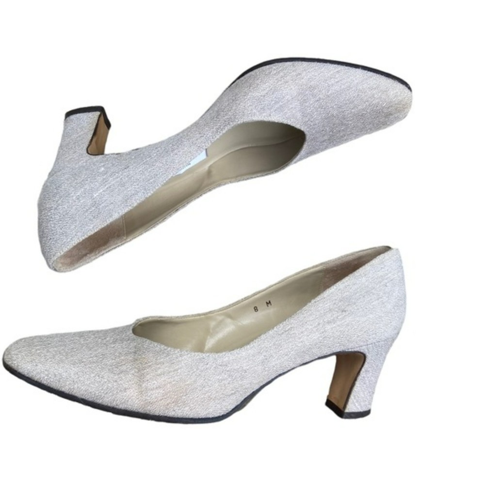 Etienne Aigner Beige Fabric Taylor Heels - Picture 9 of 10